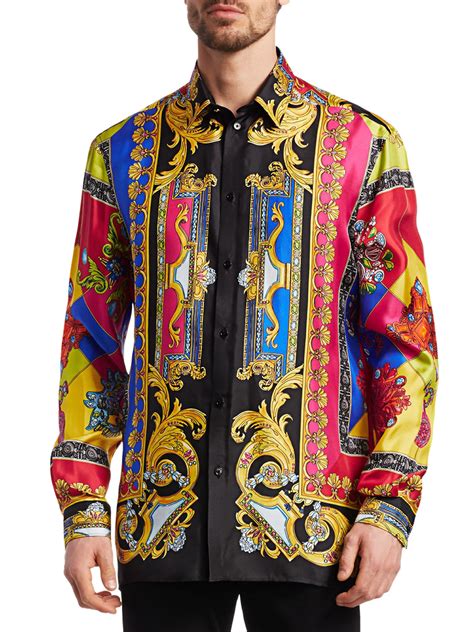 buy versace silk shirt|silk versace shirt men's.